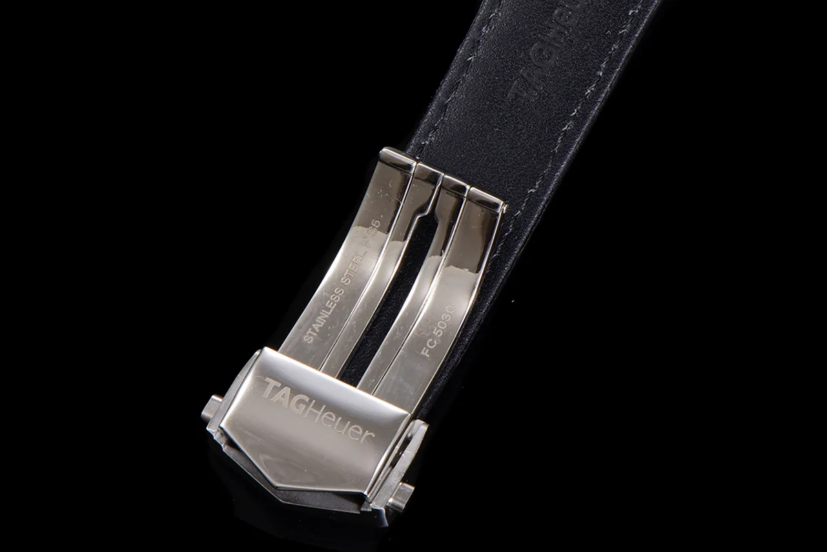 Carrera Chronograph 43 White Dial on Leather Strap