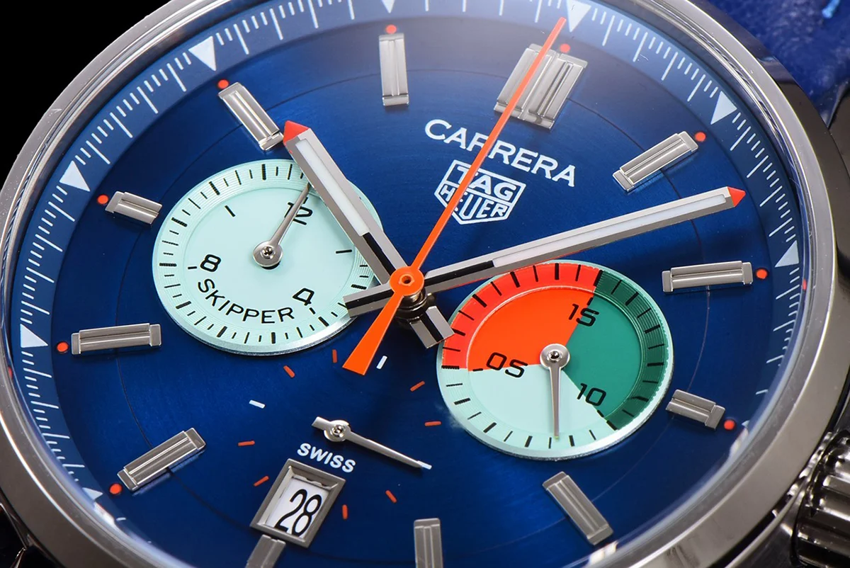 Carrera Skipper 39 Blue Dial on Leather Strap