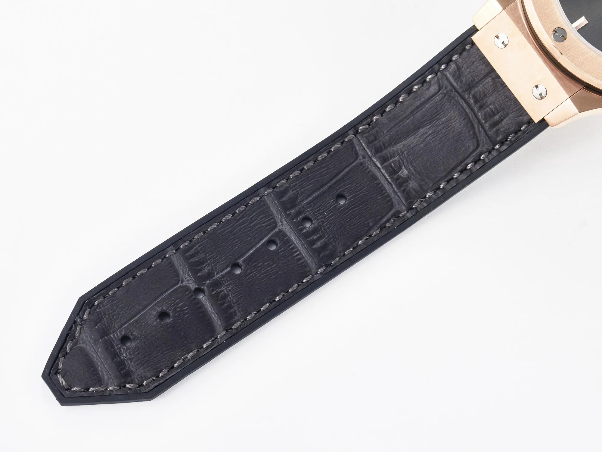 Classic Fusion 38mm RG JJF 1:1 Best Edition Gray Dial on Black Gummy Leather Strap