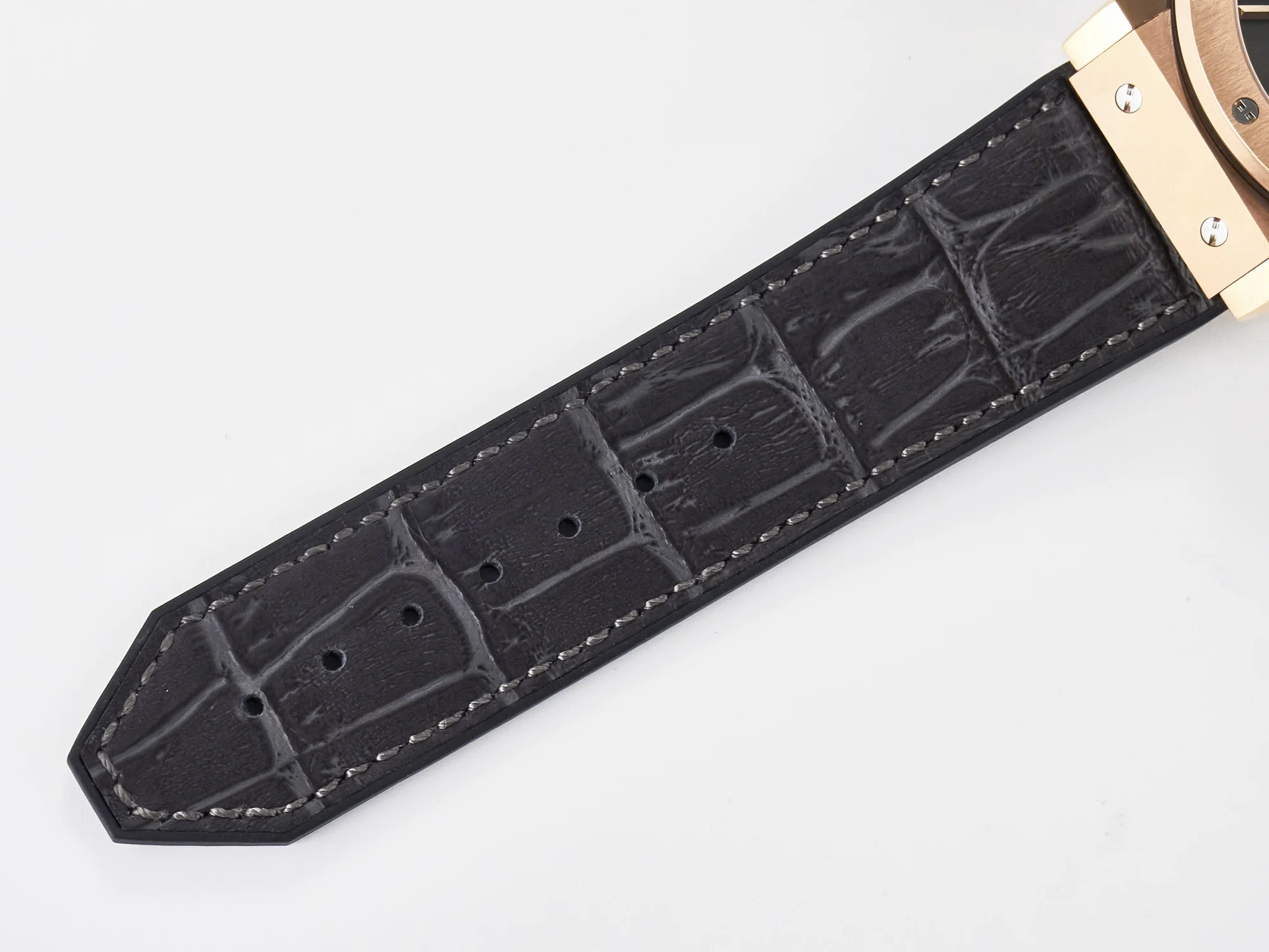 Classic Fusion 42mm RG JJF 1:1 Best Edition Gray Dial on Black Gummy Leather Strap