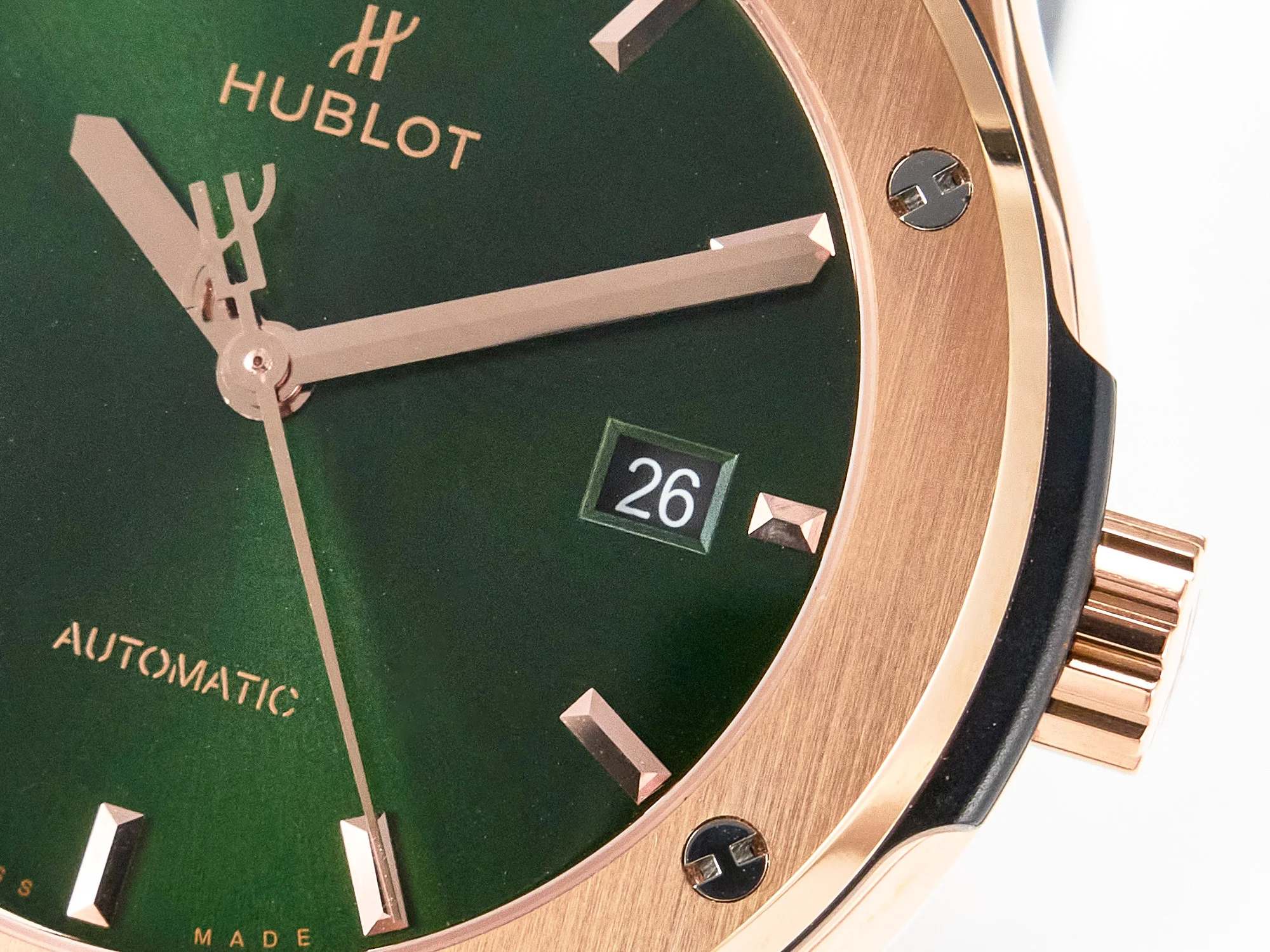Classic Fusion 42mm RG JJF 1:1 Best Edition Green Dial on Green Gummy Leather Strap