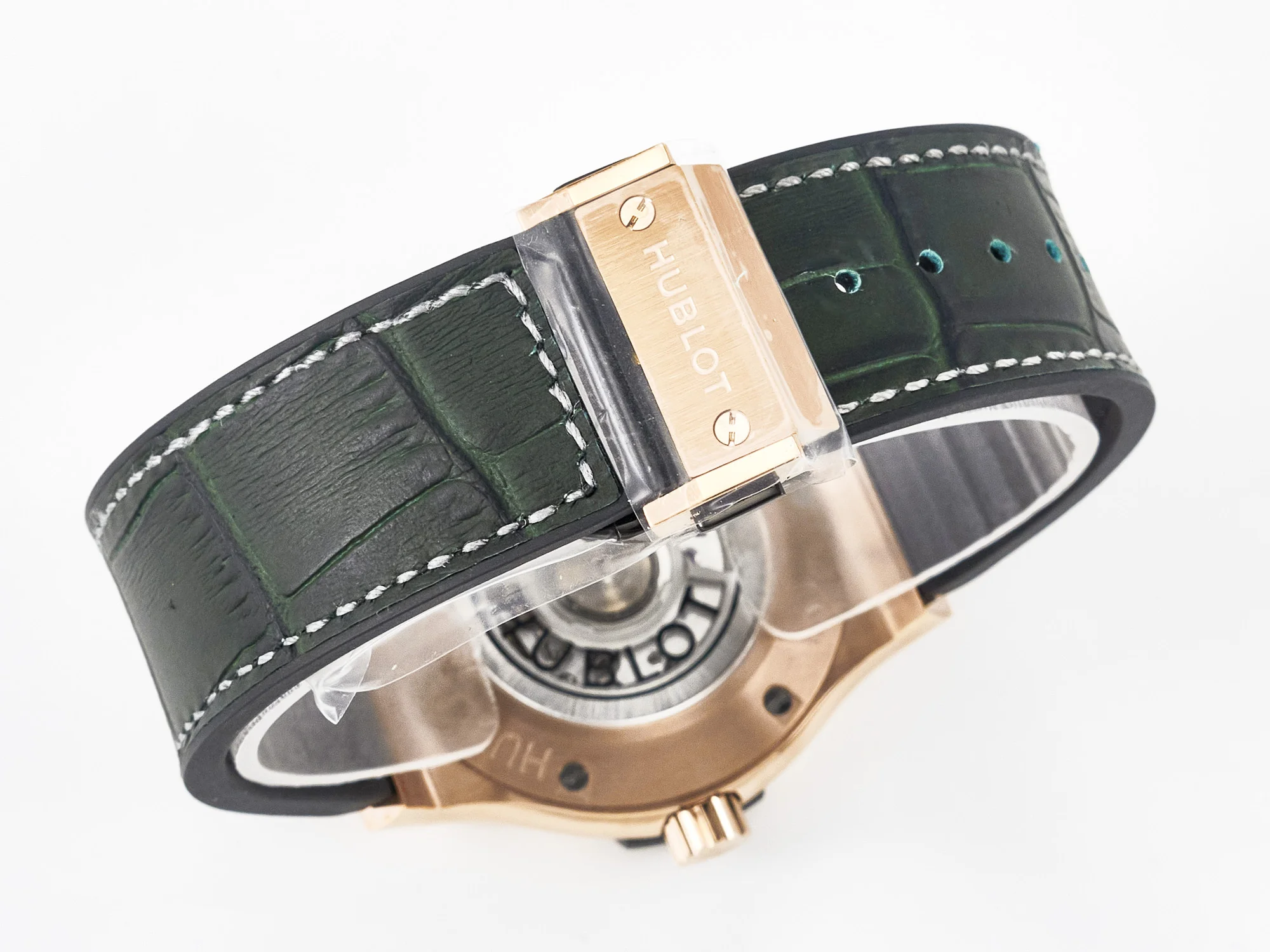 Classic Fusion 42mm RG JJF 1:1 Best Edition Green Dial on Green Gummy Leather Strap