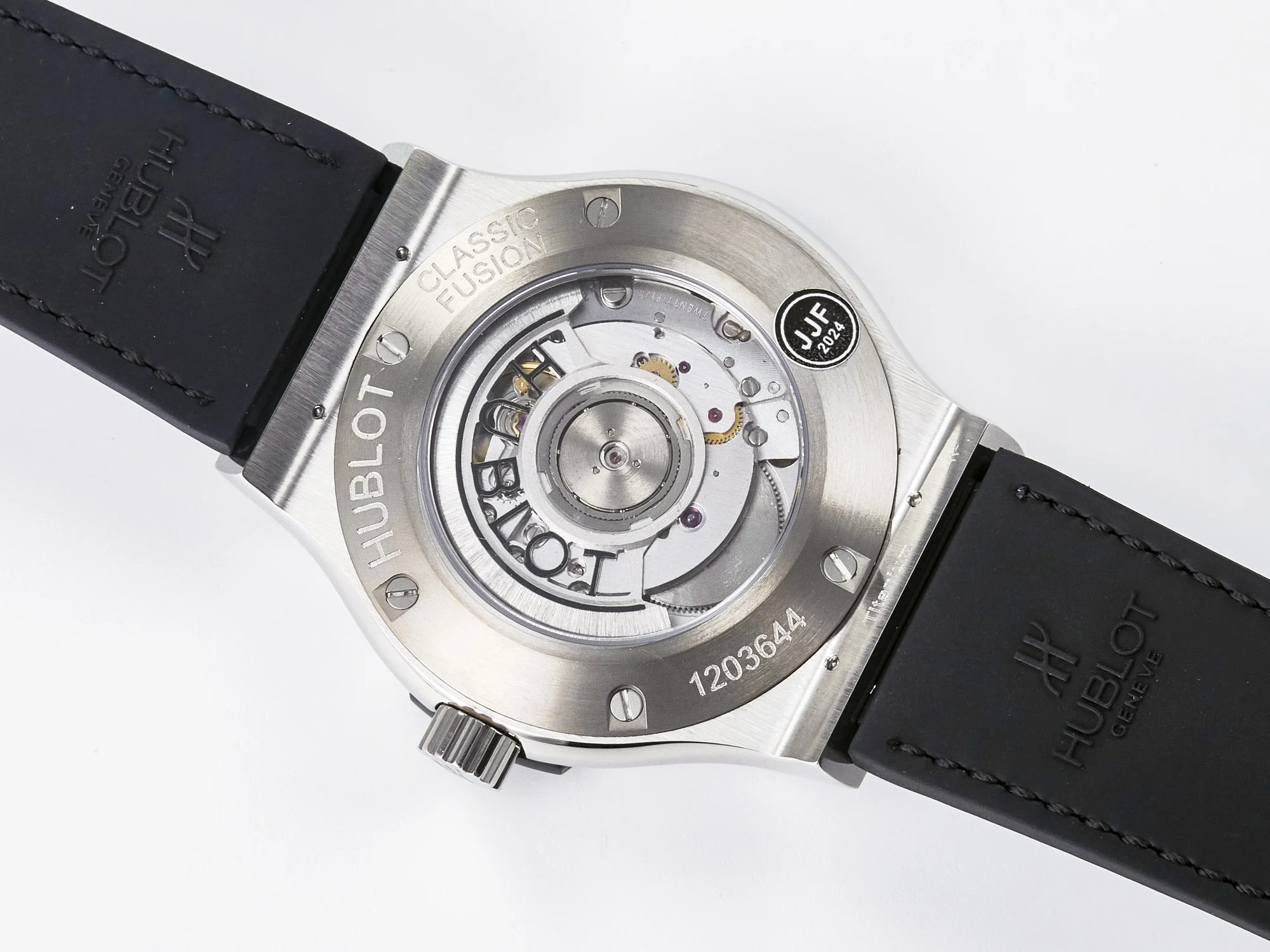 Classic Fusion 42mm SS JJF 1:1 Best Edition White Dial on Black Gummy Leather Strap