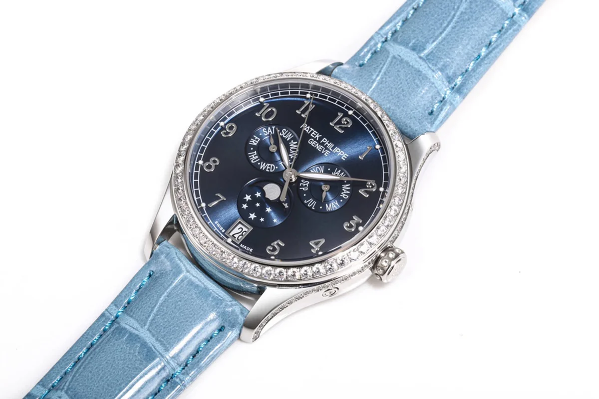 Complications 4948G Annual Calendar Moonphase Blue Dial in White Gold on Leather Strap