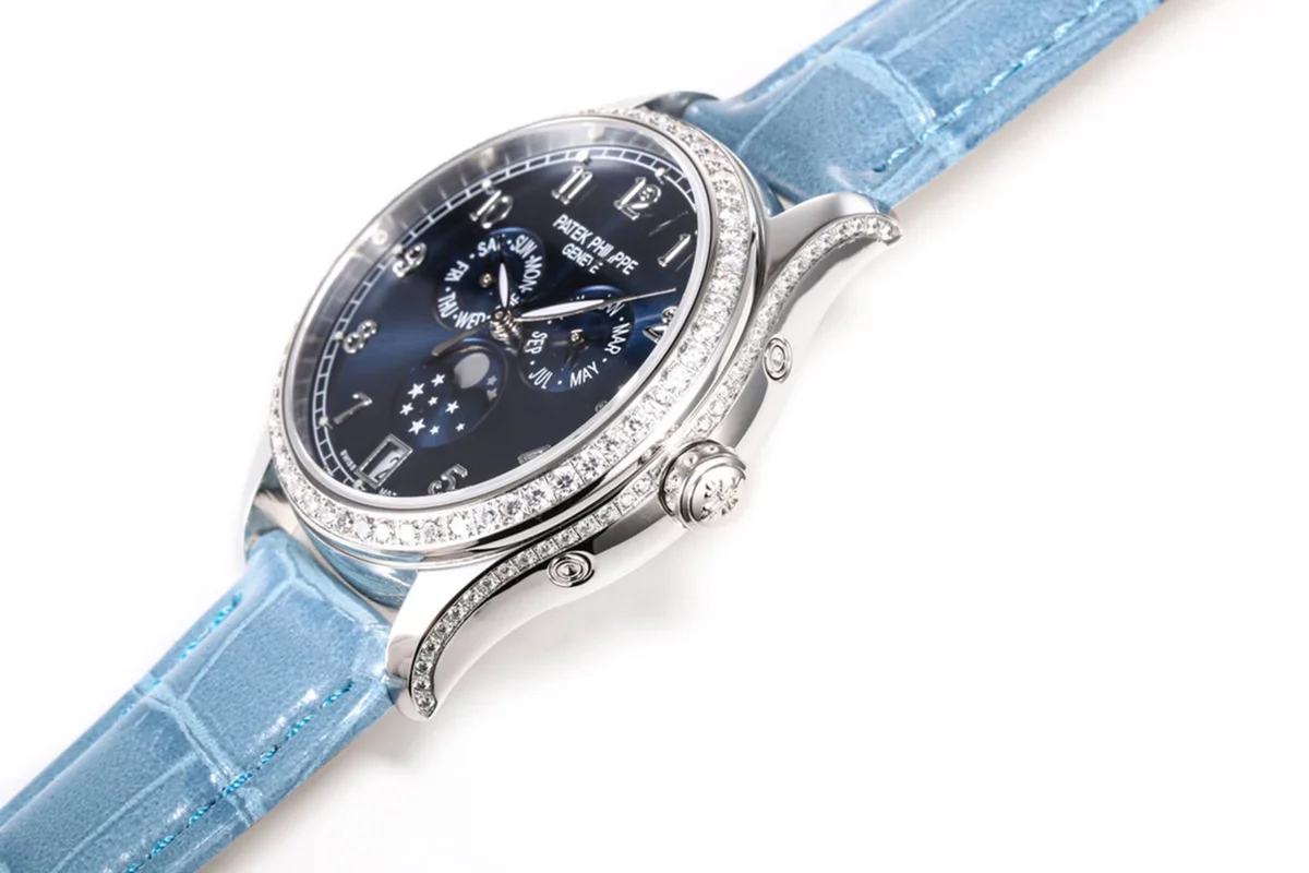 Complications 4948G Annual Calendar Moonphase Blue Dial in White Gold on Leather Strap