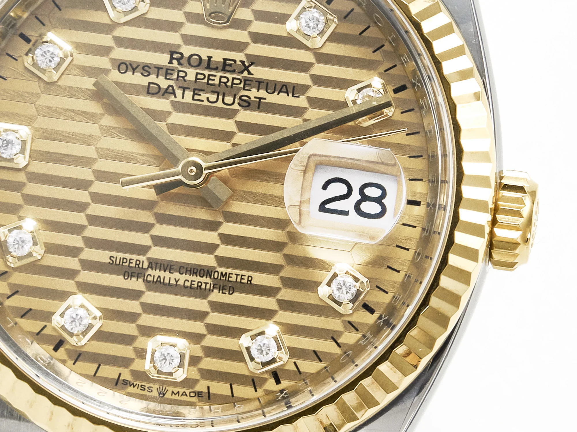 DateJust 36 126233 Clean 1:1 Best Edition 904L Steel YG Textured Diamonds Dial on SS/YG Jubilee Bracelet VR3235