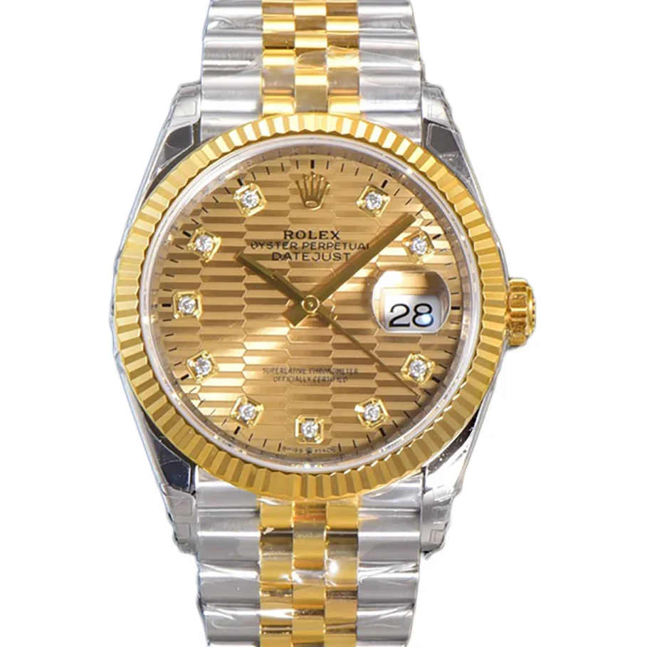 Datejust 36 126233 Golden Motif Dial with Diamond Marker in Steel/Yellow Gold in Jubilee