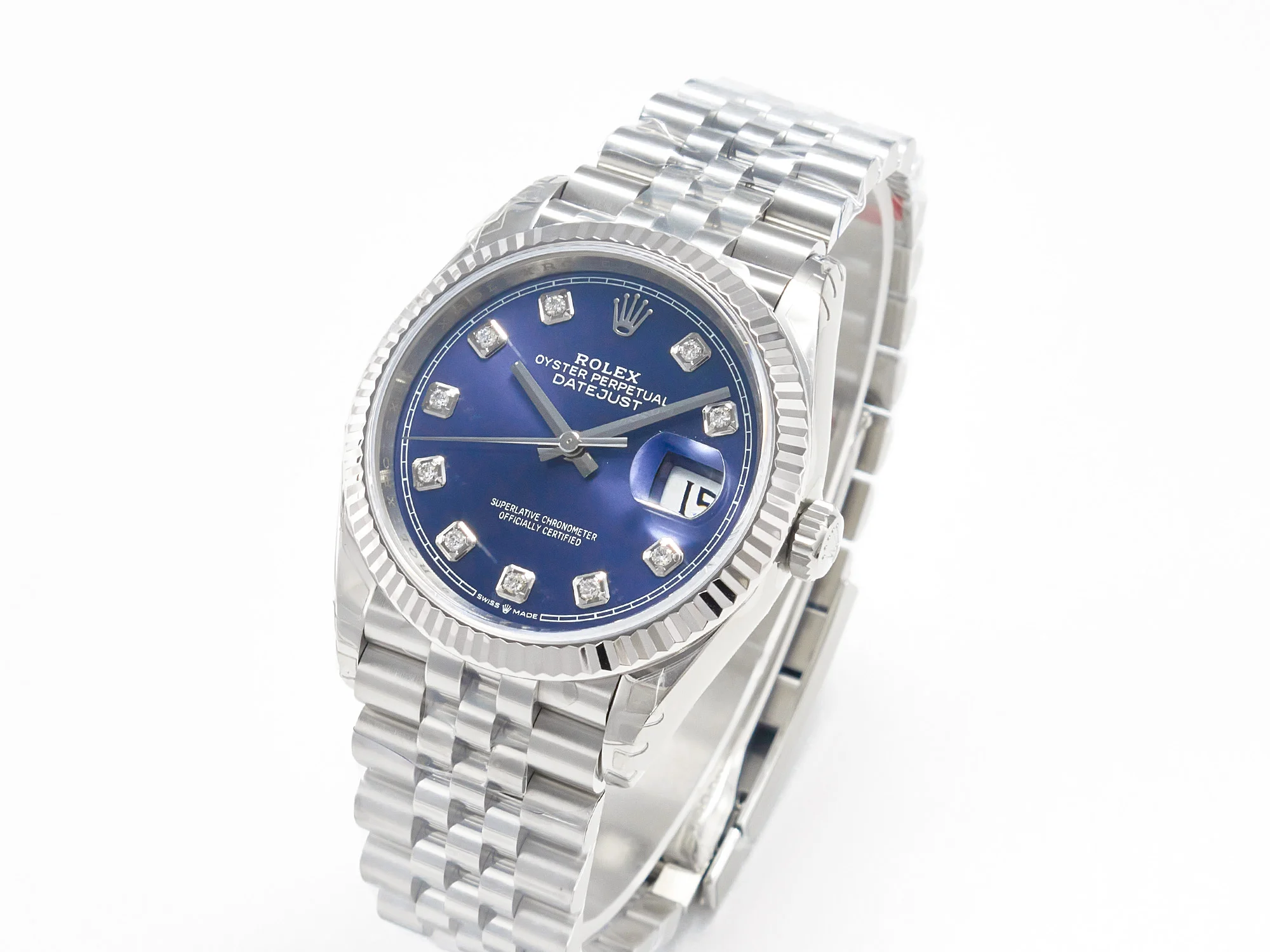 DateJust 36 SS 116234 VSF 1:1 Best Edition 904L Steel Blue Diamonds Dial on Jubilee Bracelet VS3135