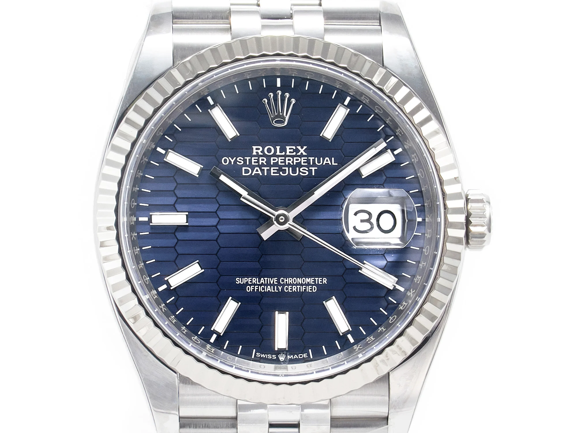 DateJust 36MM 126234 SS Clean 1:1 Best Edition Blue Fluted Dial on SS Jubilee Bracelet VR3235