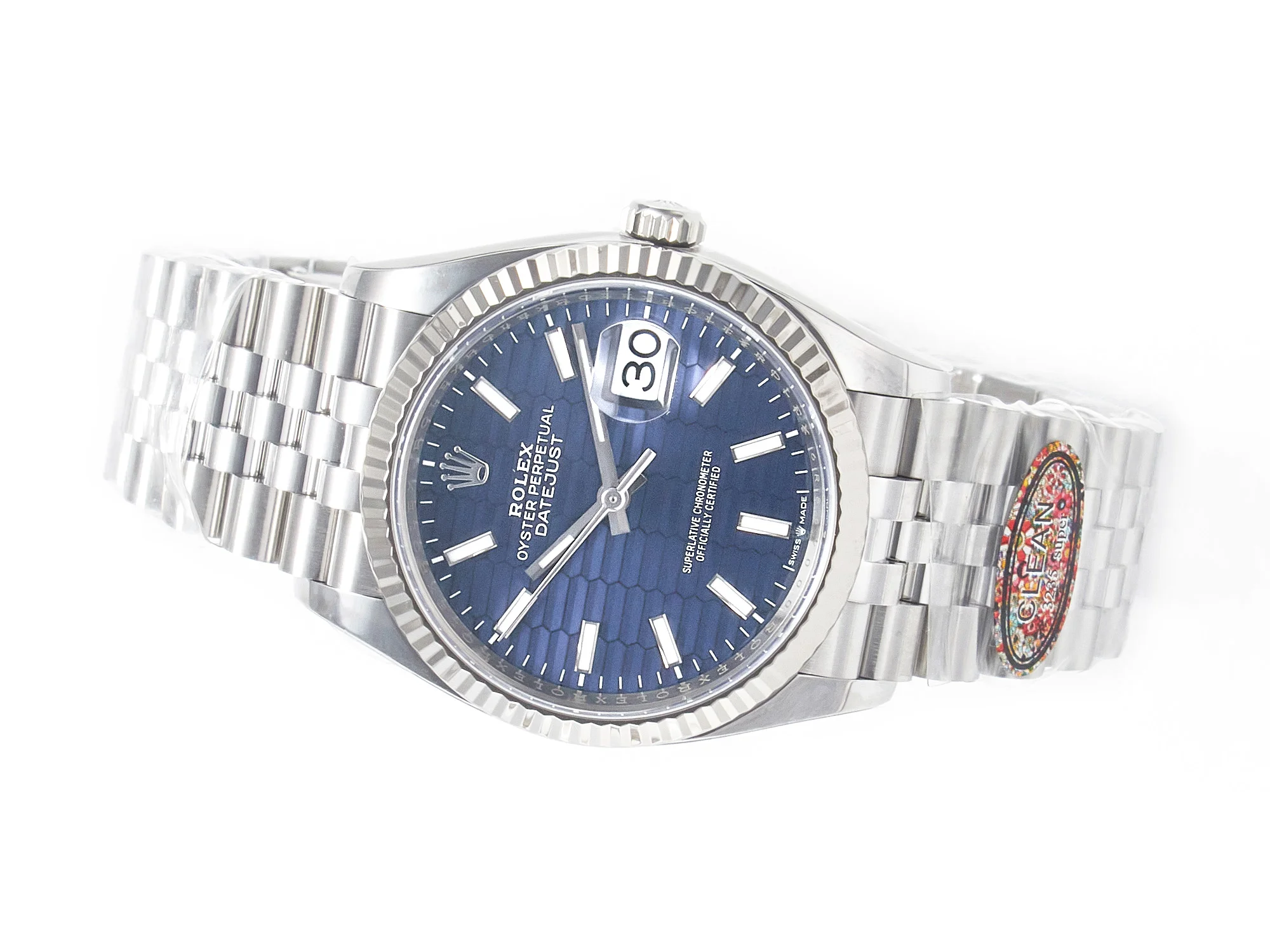 DateJust 36MM 126234 SS Clean 1:1 Best Edition Blue Fluted Dial on SS Jubilee Bracelet VR3235