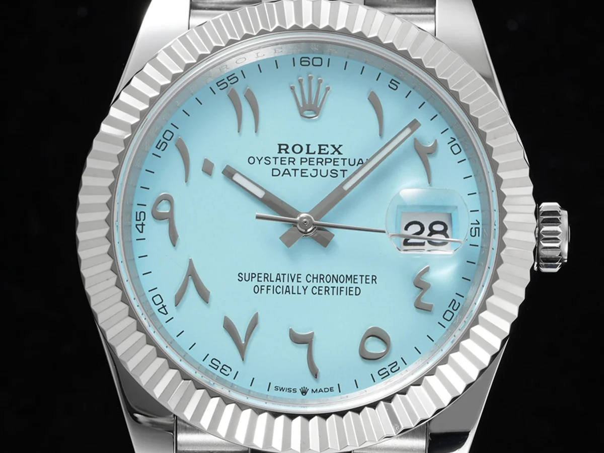 Datejust 41 126300 Blue Tiffany Dial with Arabic Numerals in Steel