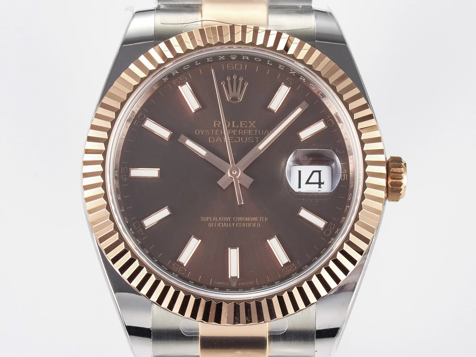 DateJust 41 126331 ARF 1:1 Best Edition 904L Steel Brown Dial on SS/RG Oyster Bracelet SH3235(Gain Weight)