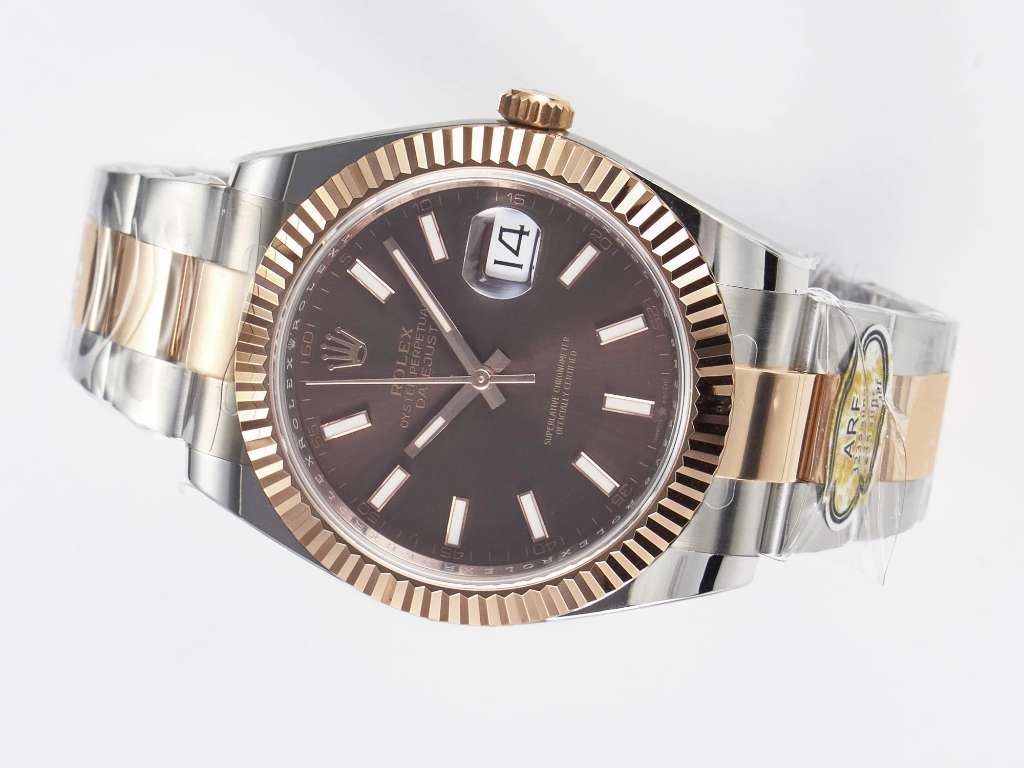 DateJust 41 126331 ARF 1:1 Best Edition 904L Steel Brown Dial on SS/RG Oyster Bracelet SH3235(Gain Weight)