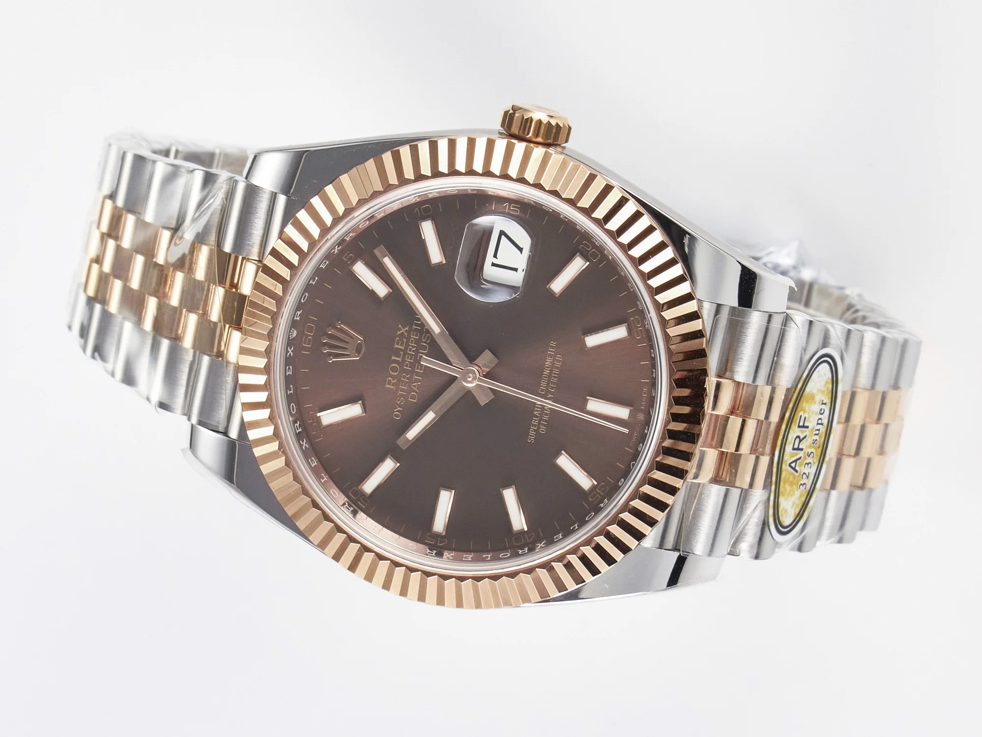DateJust 41 126331 ARF 1:1 Best Edition 904L Steel Brown Dial on SS/RG Jubilee Bracelet SH3235(Gain Weight)