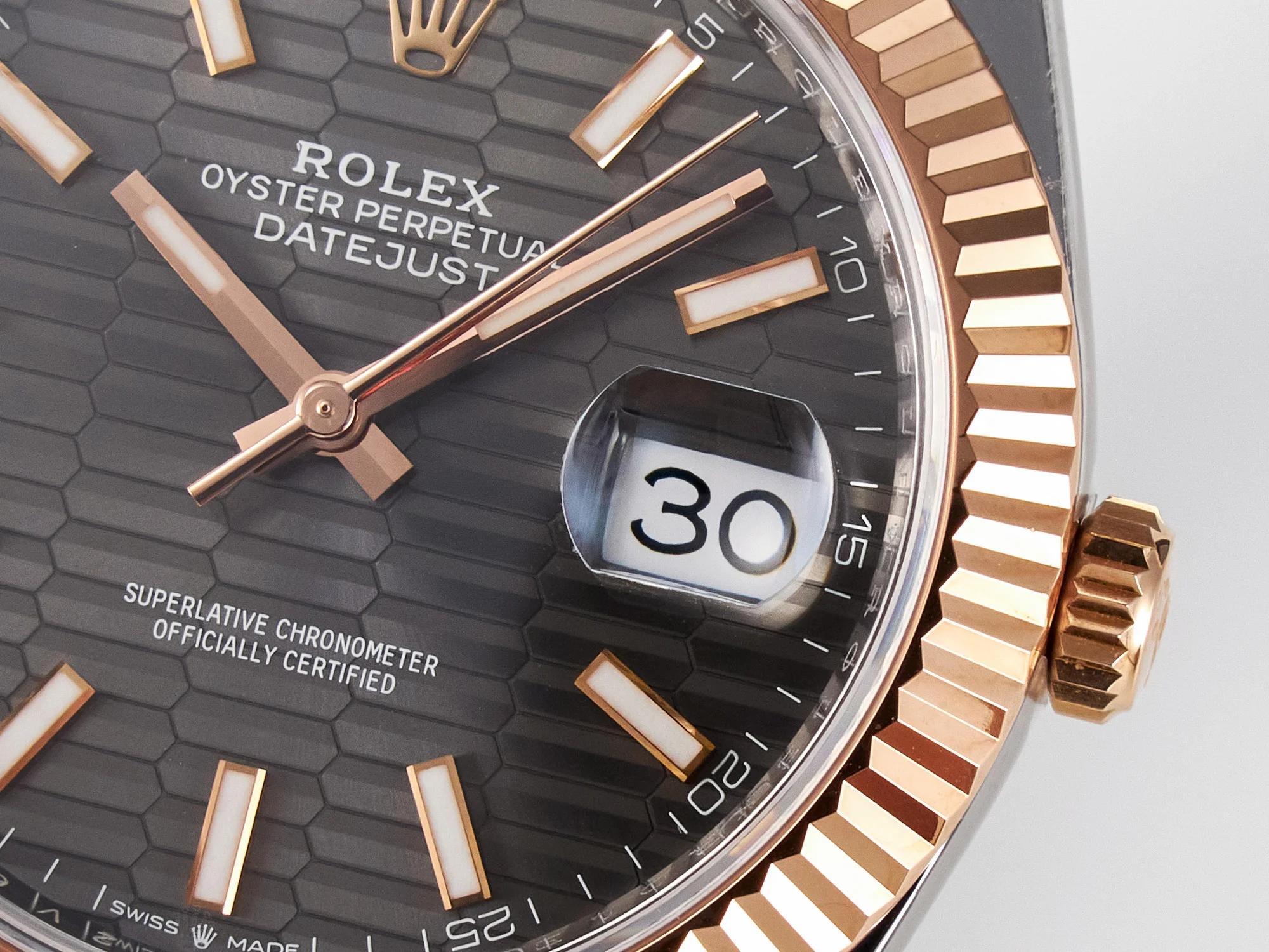 DateJust 41 126331 ARF 1:1 Best Edition 904L Steel Gray Textured Dial on SS/RG Oyster Bracelet SH3235(Gain Weight)