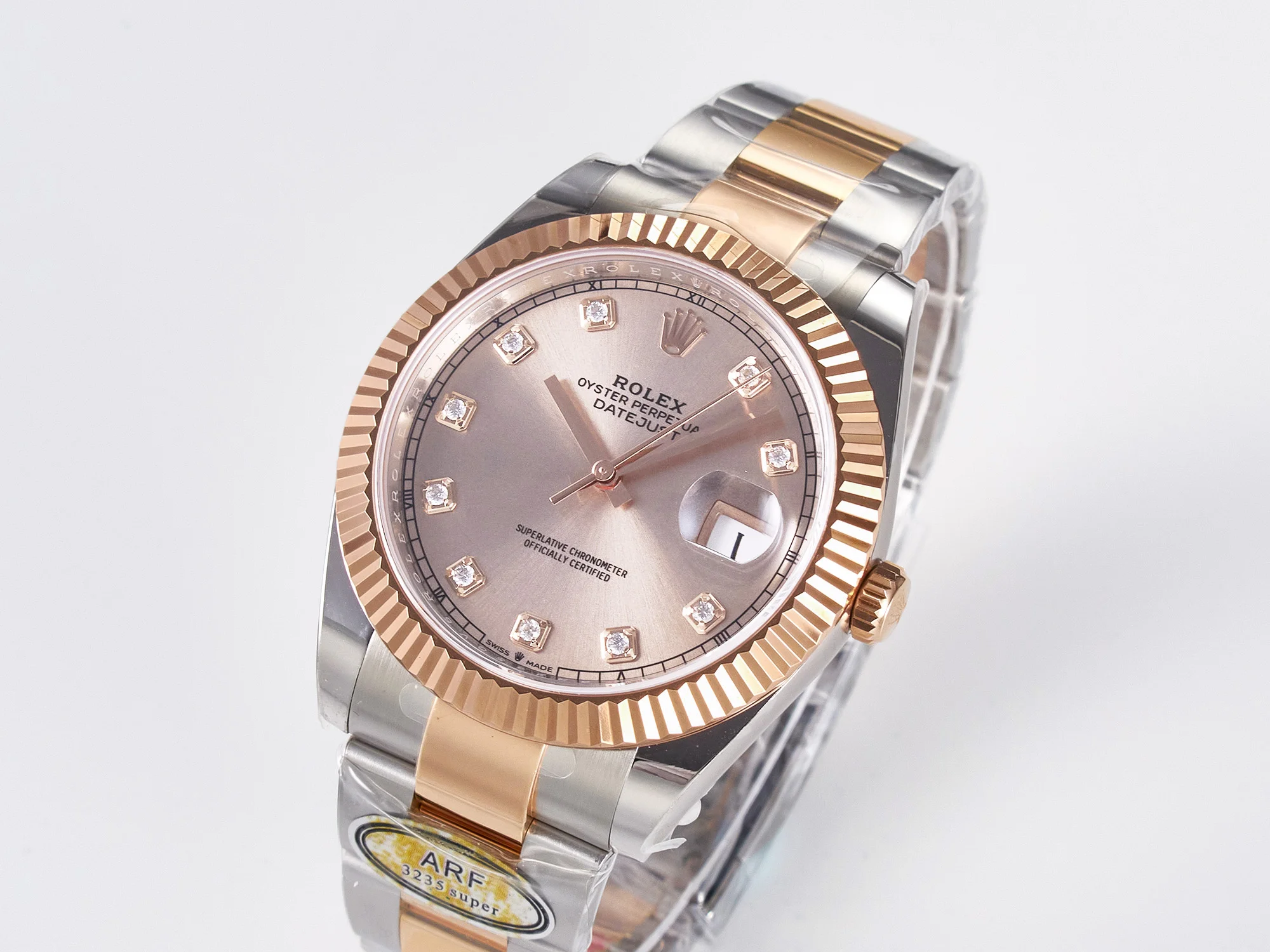 DateJust 41 126331 ARF 1:1 Best Edition 904L Steel RG Diamonds Dial on SS/RG Oyster Bracelet SH3235(Gain Weight)