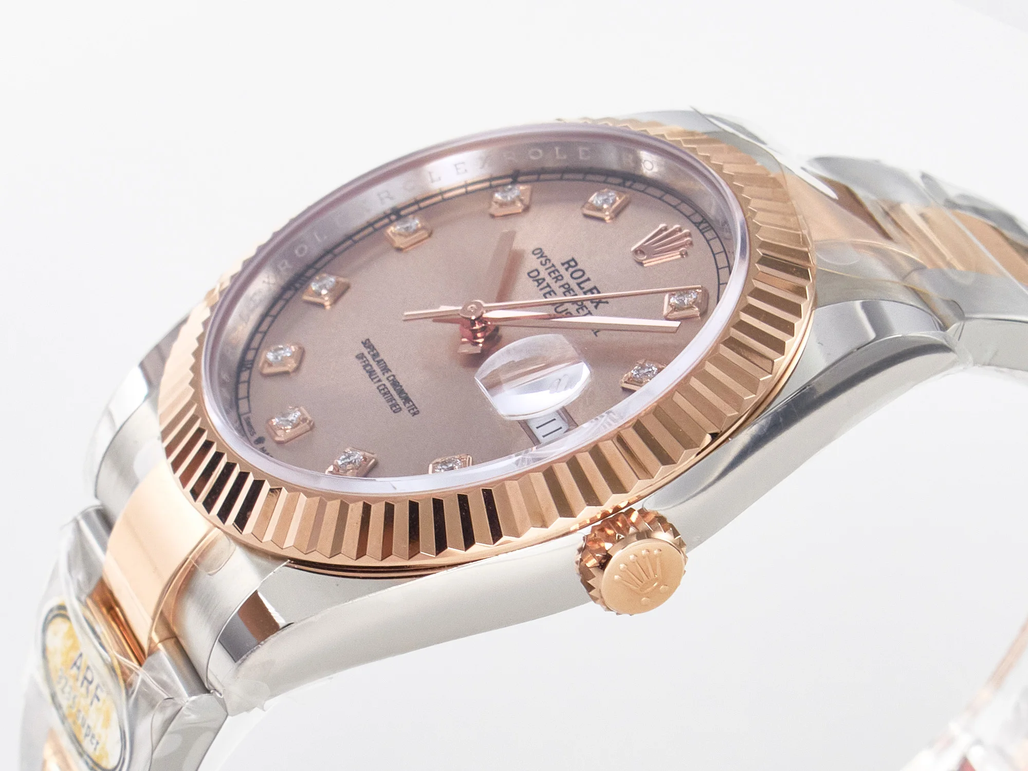 DateJust 41 126331 ARF 1:1 Best Edition 904L Steel RG Diamonds Dial on SS/RG Oyster Bracelet SH3235(Gain Weight)