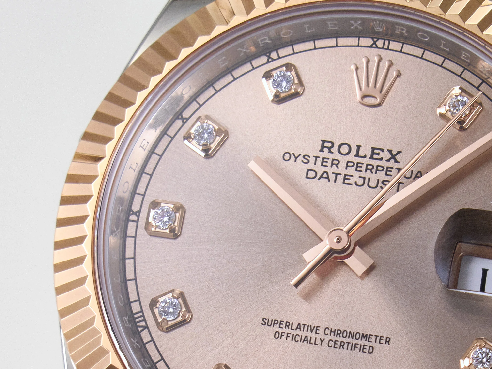 DateJust 41 126331 ARF 1:1 Best Edition 904L Steel RG Diamonds Dial on SS/RG Oyster Bracelet SH3235(Gain Weight)