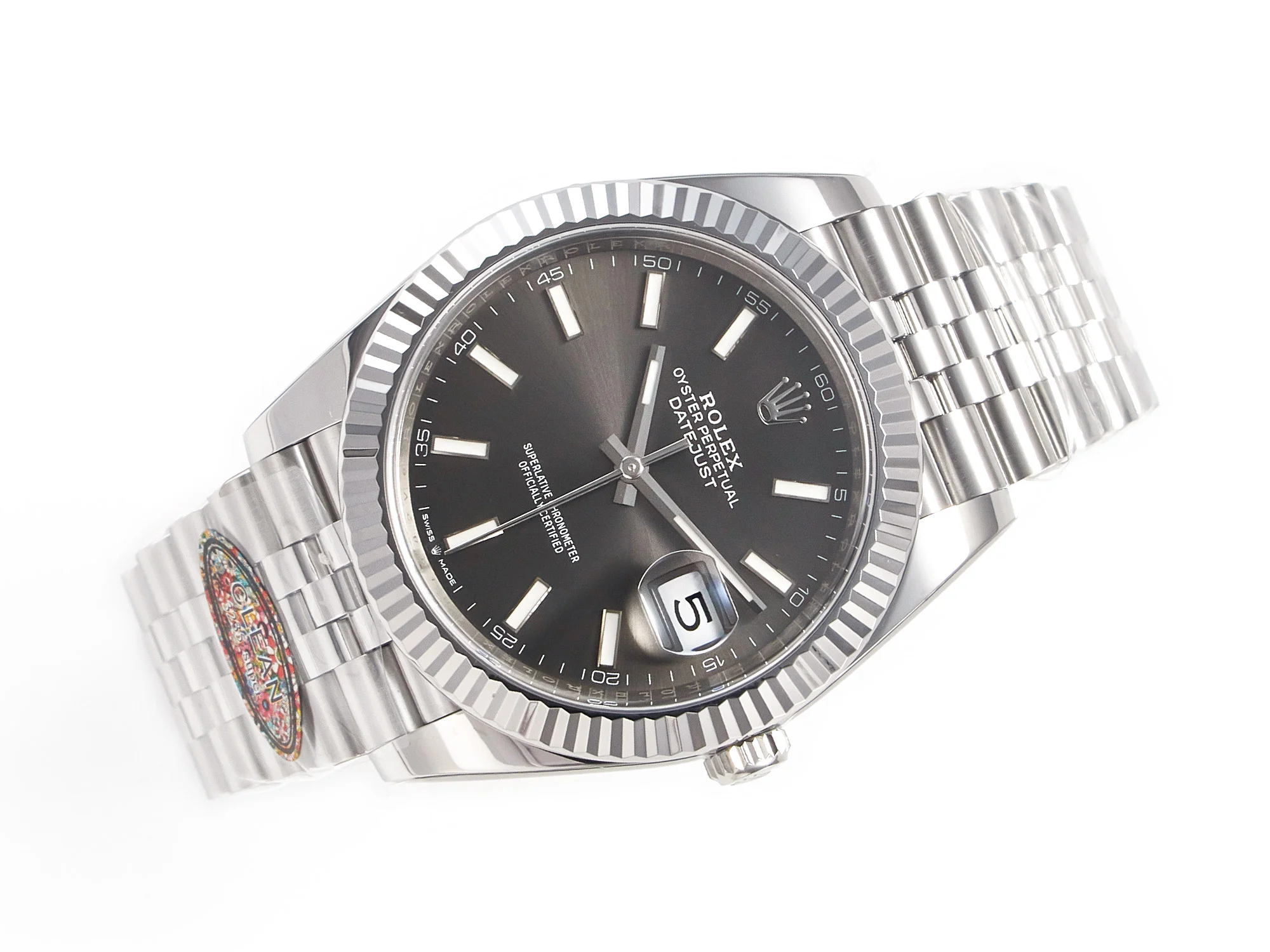 DateJust 41 126334 904L SS Clean Best Edition Gray Rhodium Dial on Jubilee Bracelet S3235
