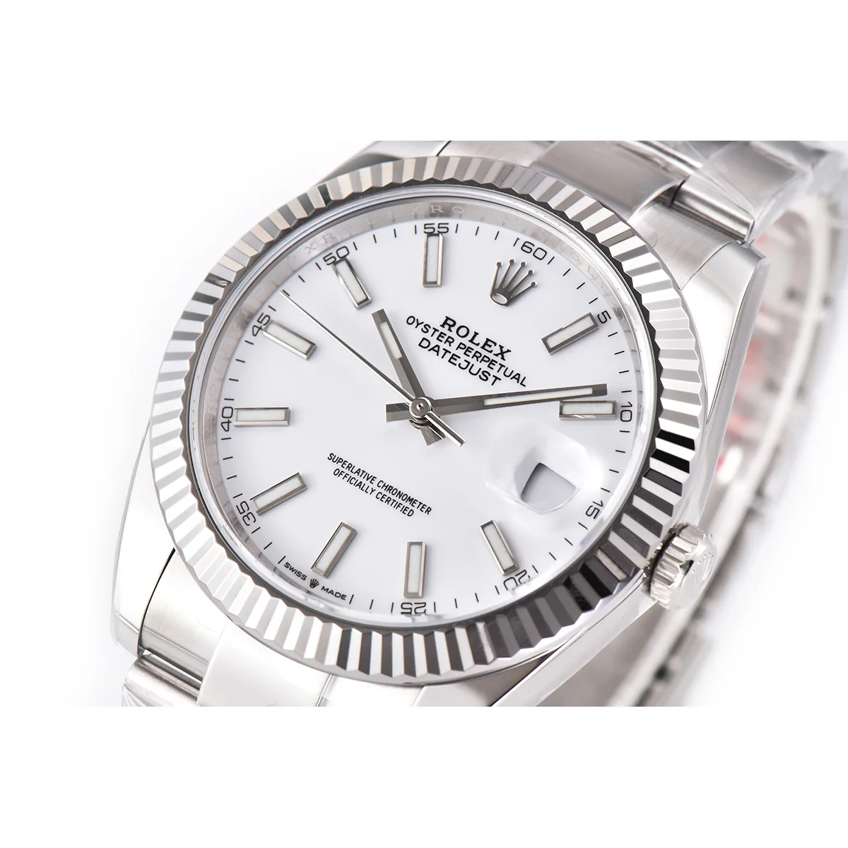 Datejust 41 126334 White Dial Stick Markers on Oyster Bracelet