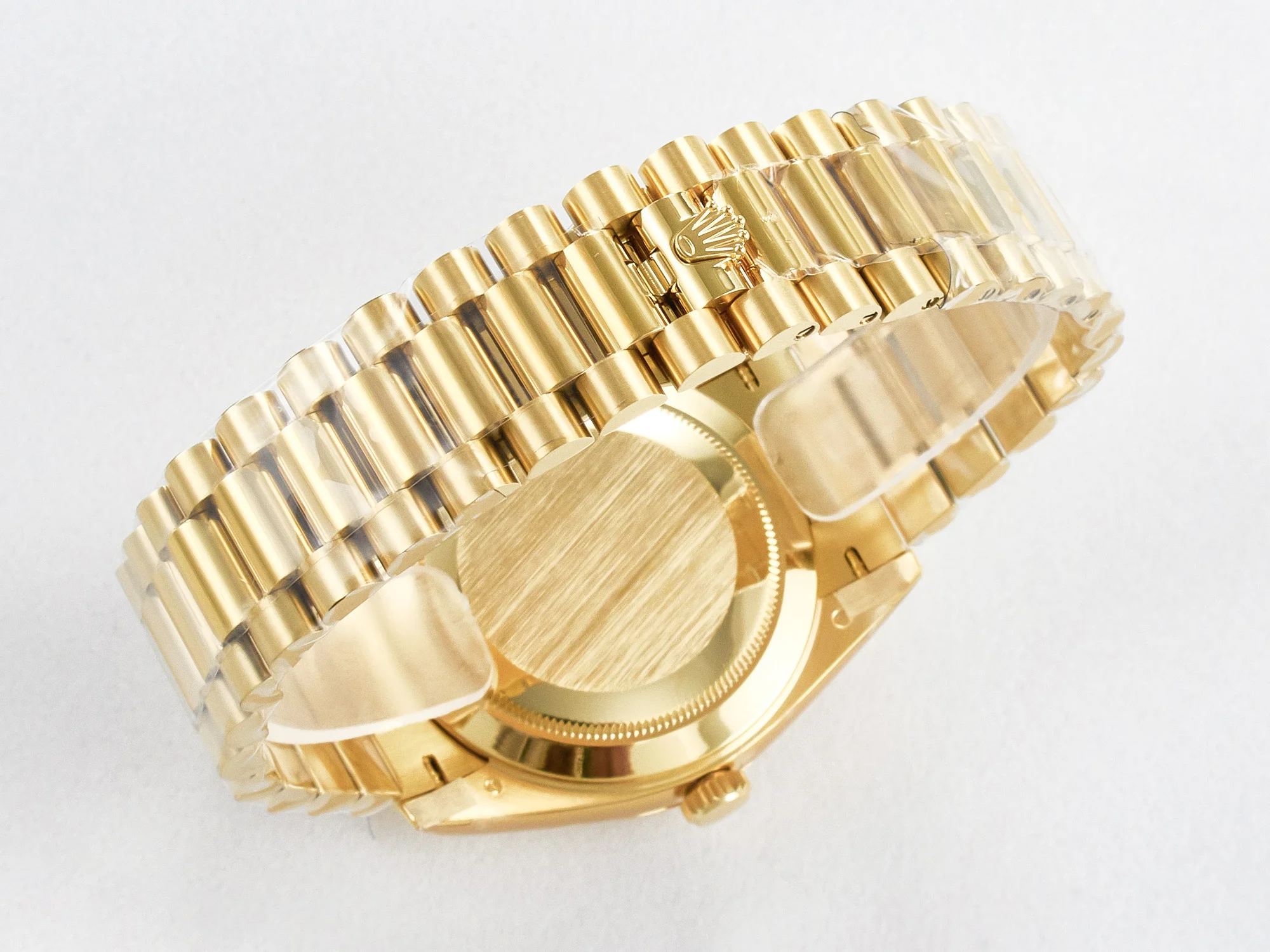 Day Date 40 228238 ARF 904L Steel YG Crystal Diamonds Bezel on President Bracelet VR3255
