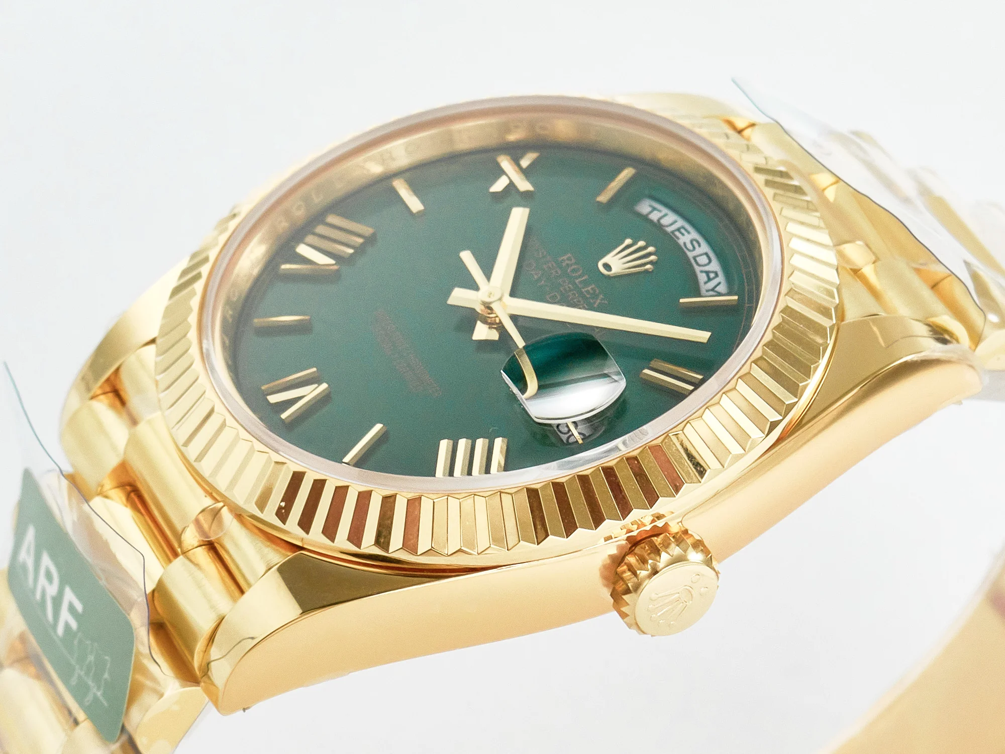Day Date 40 YG 228238 ARF 1:1 Best Edition Green Roman Dial on President Bracelet VR3255