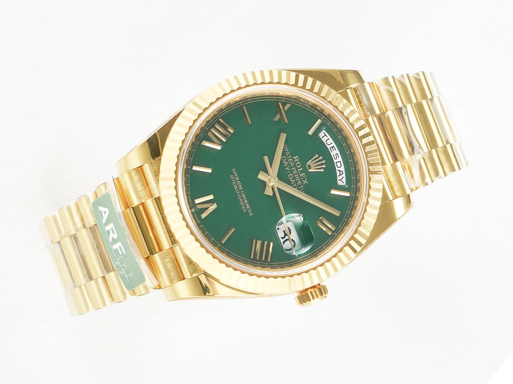 Day Date 40 YG 228238 ARF 1:1 Best Edition Green Roman Dial on President Bracelet VR3255