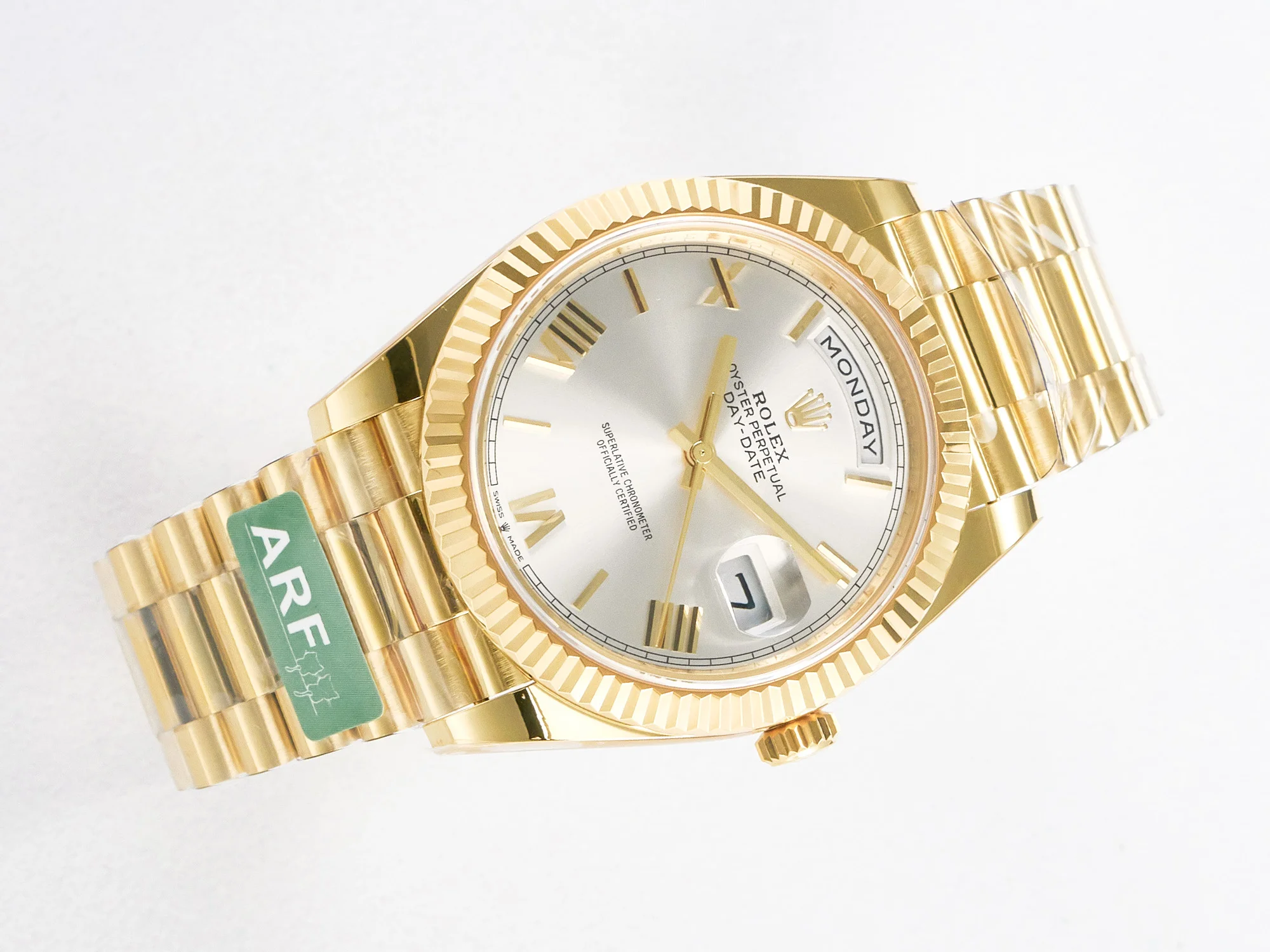 Day Date 40 YG 228238 ARF 1:1 Best Edition Silver Roman Dial on President Bracelet VR3255