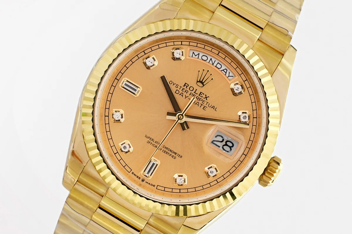 Daydate 36 128238 Champagne Dial in Yellow Gold