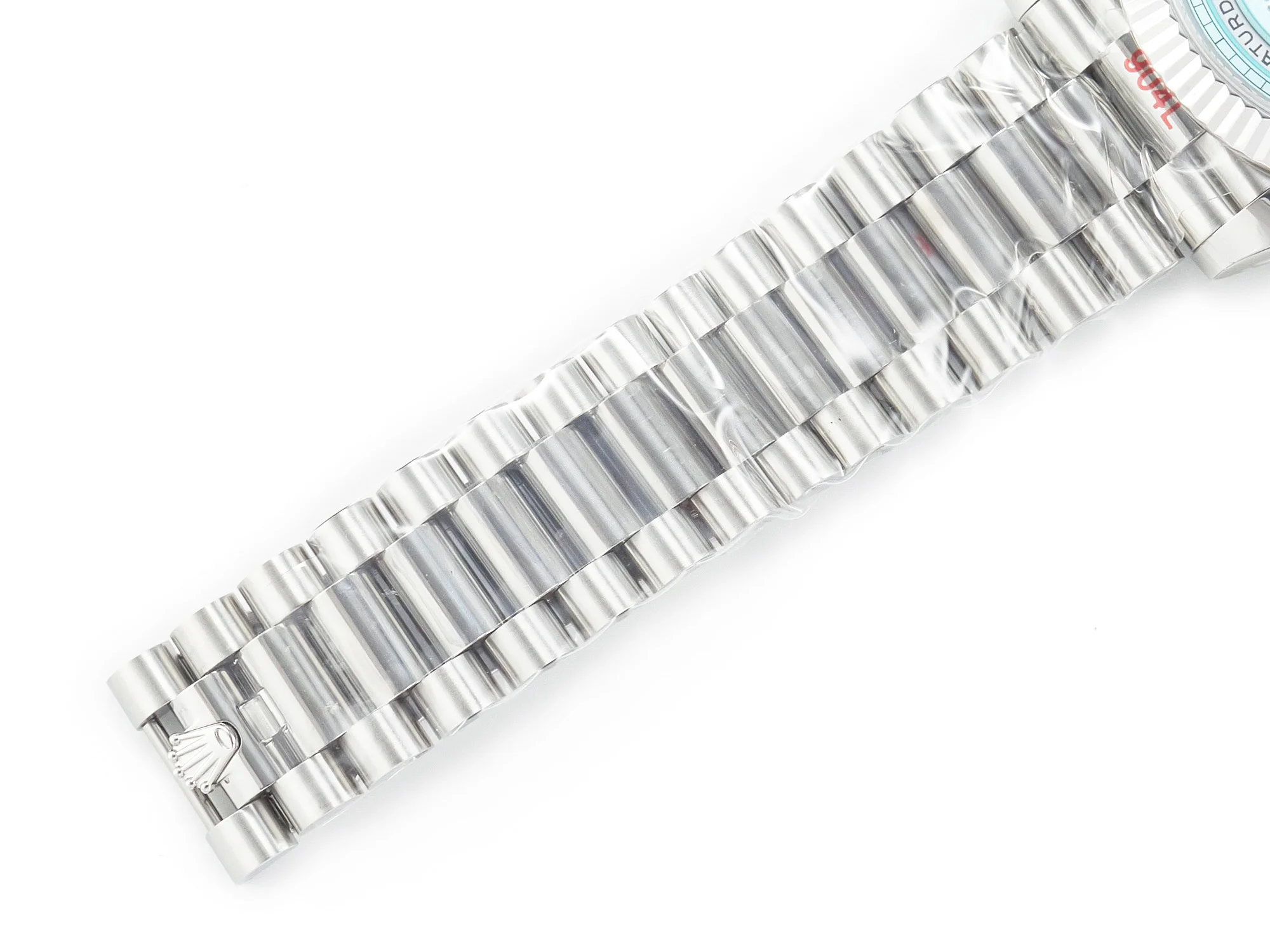 DayDate 40 228236 ARF 904L Steel Tiffany Blue Crystal Diamonds Bezel on President Bracelet VR3255