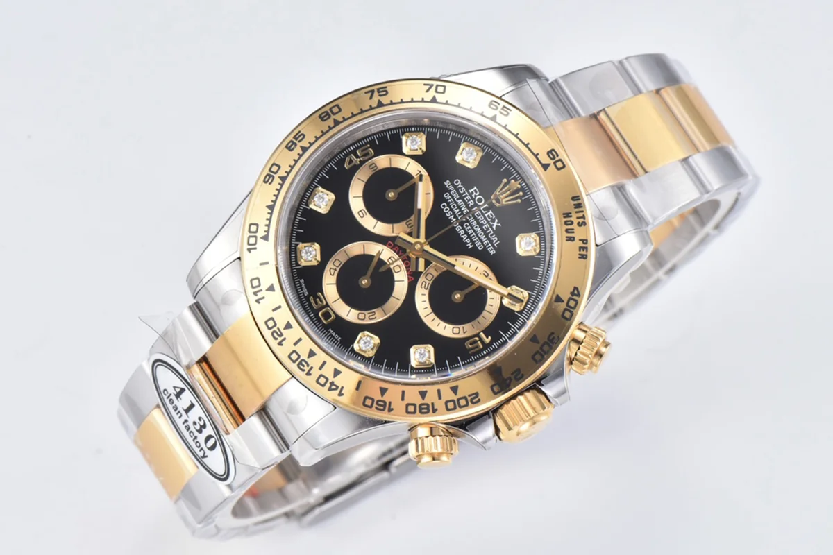 Daytona 116503LN Black Dial with Diamond Maker in Steel/Yellow Gold