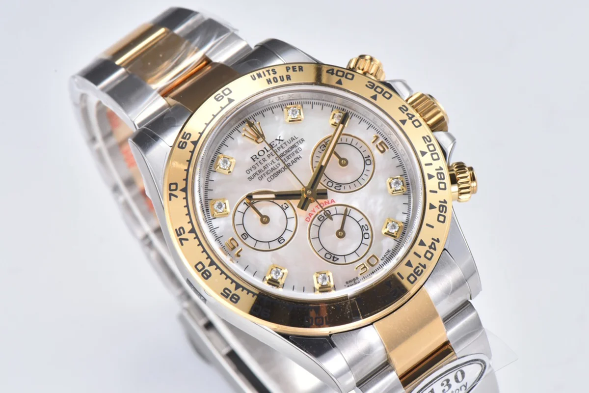 Daytona 116503LN White Dial with Diamond Marker in Steel/Yellow Gold