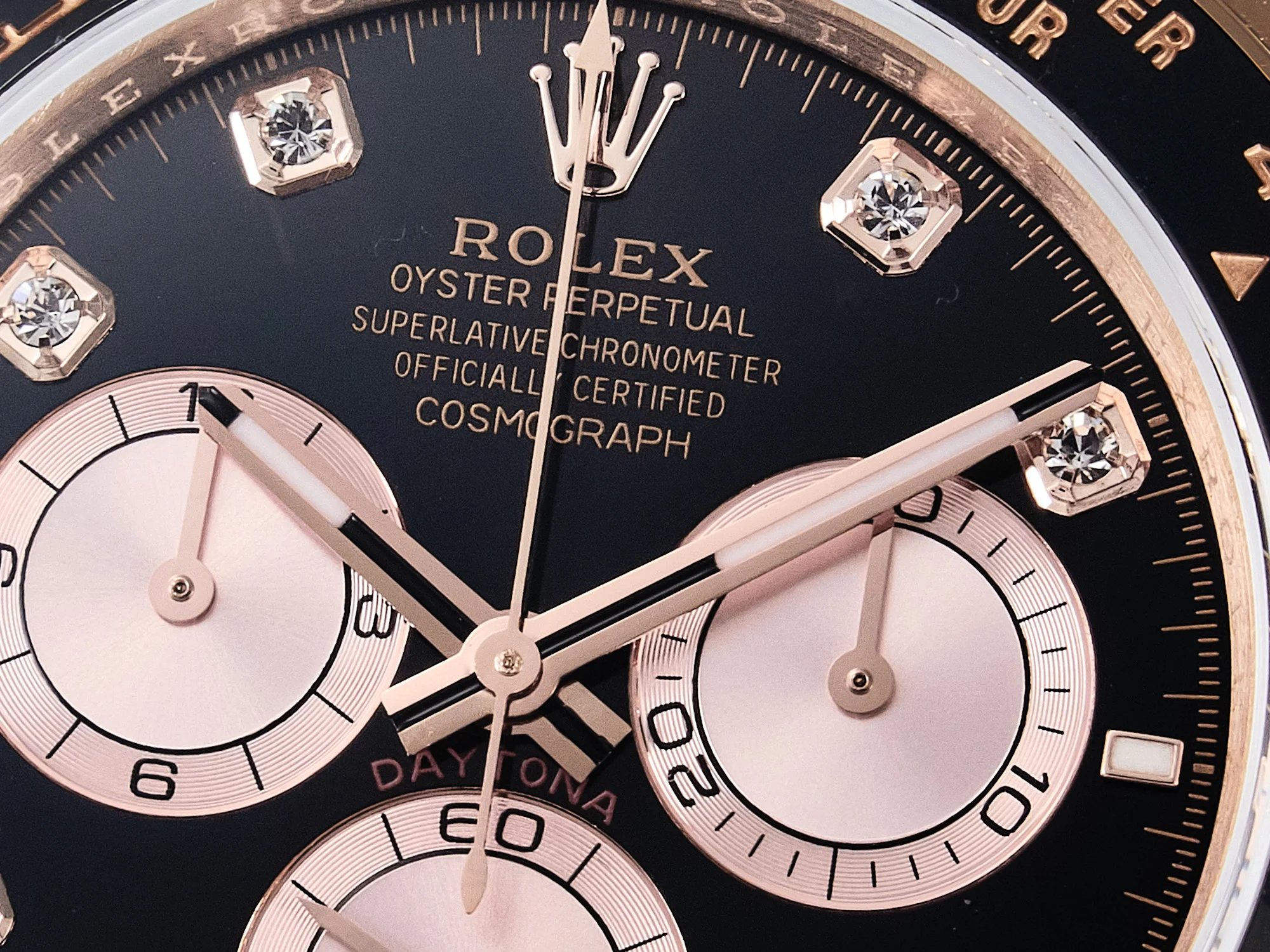 Daytona 126515 QF 1:1 Best Edition Black/RG Diamonds Dial on Oysterflex Strap SH4131 V6(Gain Weight)