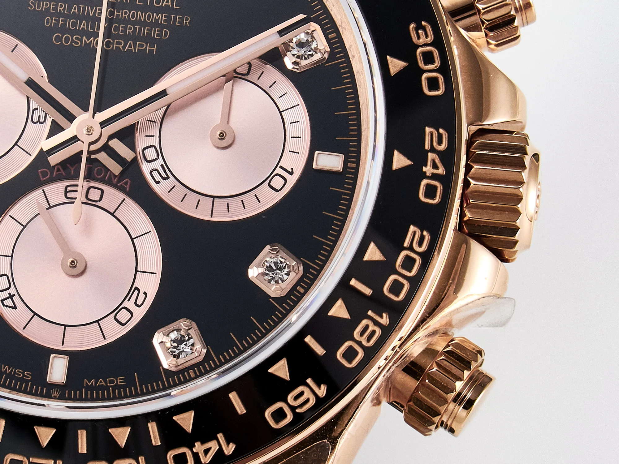 Daytona 126515 QF 1:1 Best Edition Black/RG Diamonds Dial on Oysterflex Strap SH4131 V6(Gain Weight)