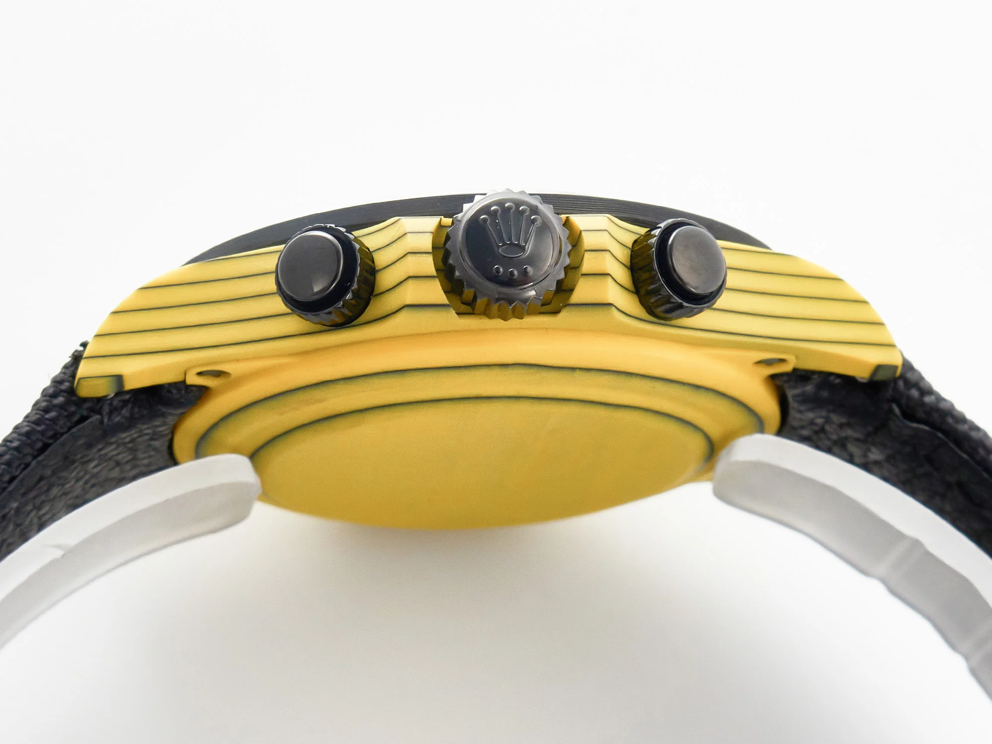 Daytona DIW Yellow Carbon N6F 1:1 Best Edition Yellow/Black Dial on Black Nylon Strap SA4130 V2