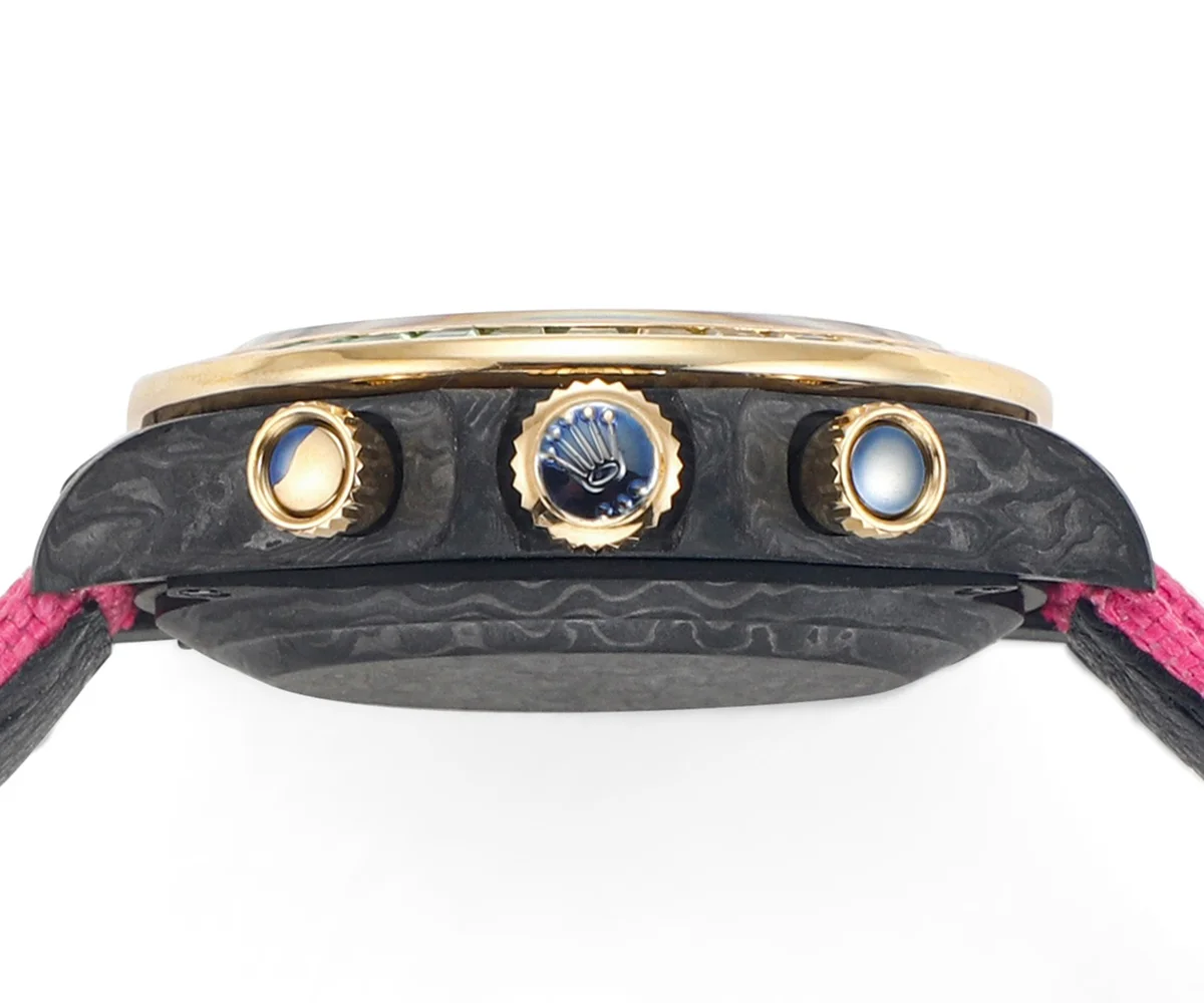 DIW Daytona Rainbow Pink Carbon in Pink Nylon Strap