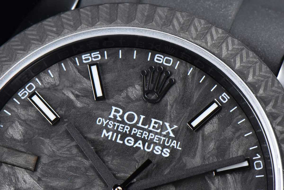 DIW Milgauss Carbon on Black Rubber Strap