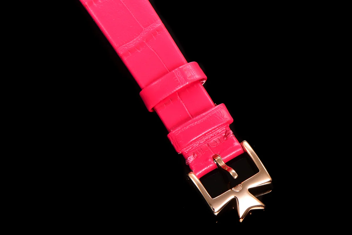 Egerie Muse White Dial in Pink Gold on Pink Leather