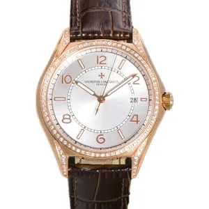 Fiftysix Silver Dial with Diamond Bezel in Pink Gold Ref: 4600E