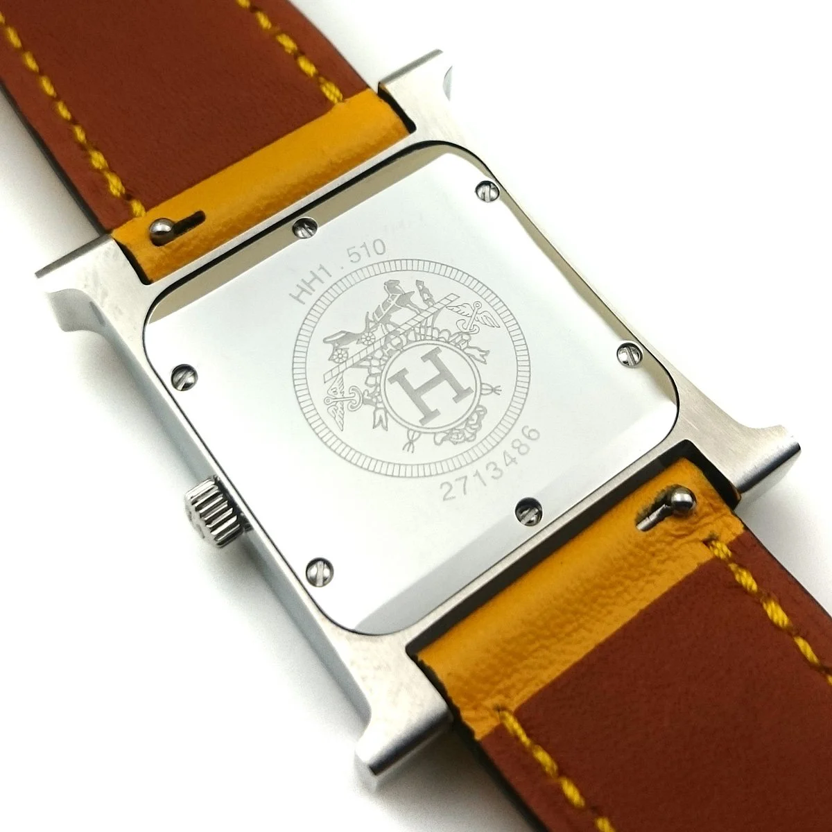 Heure H Steel with Diamond Markers on Amber Fjord Leather Strap