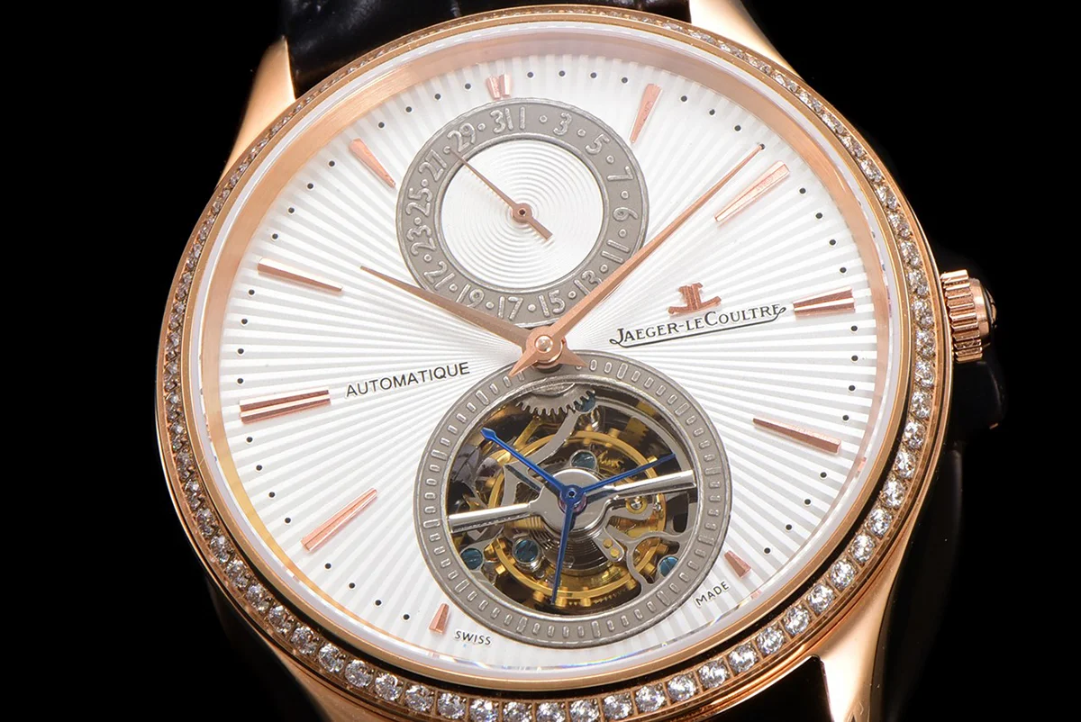Master Ultra Thin Tourbillon White Dial with Diamond Bezel in Rose Gold