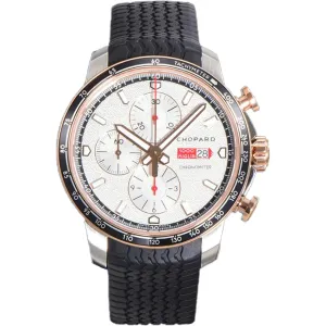 Mille Miglia GTS Chrono White Dial in Rose Gold/Steel