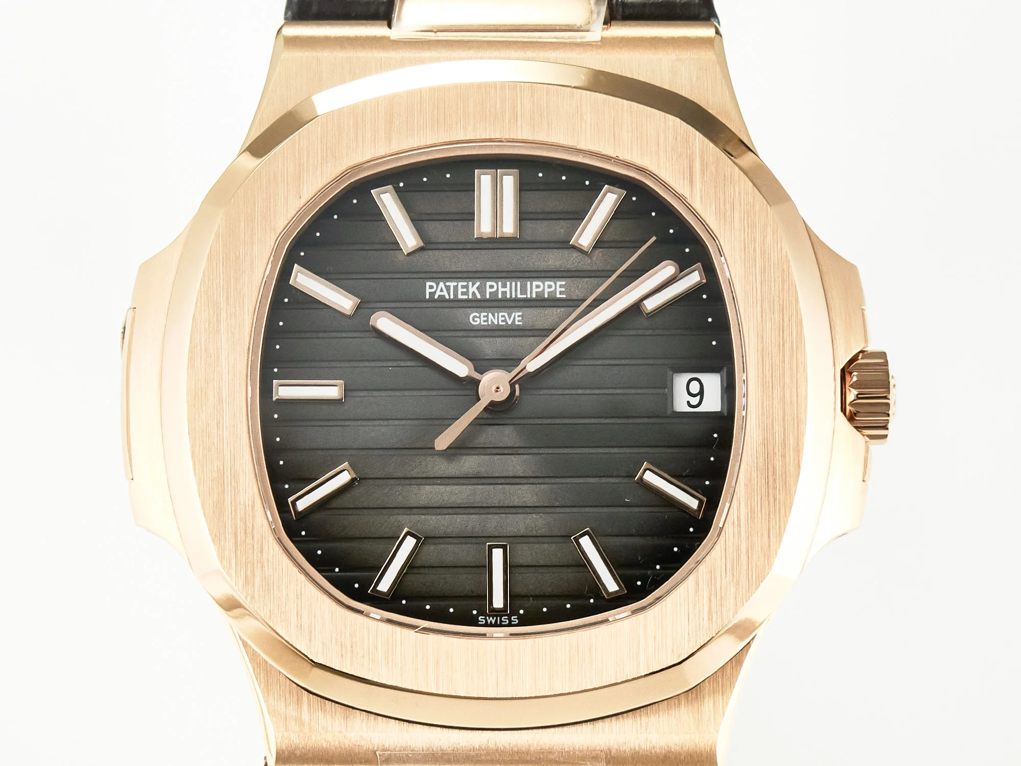 Nautilus 5711/1R RG 3KF 1:1 Best Edition Brown Textured Dial on Brown Leather Strap A324 Super Clone V2