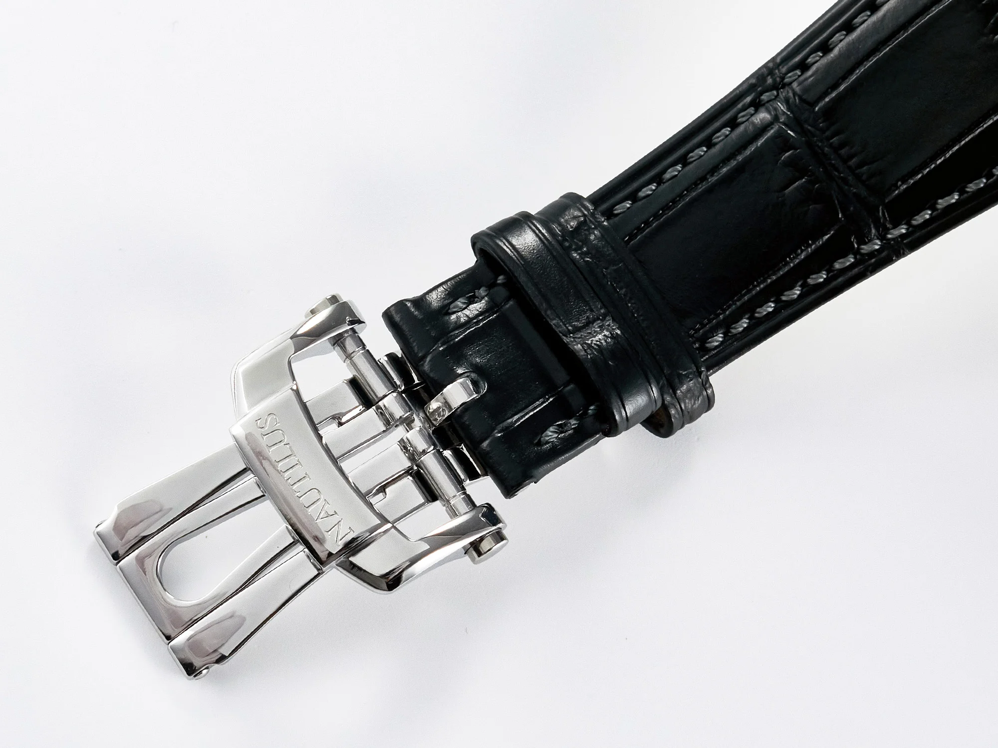 Nautilus 5711 SS 3KF 1:1 Best Edition Gray Textured Dial on Black Leather Strap A324 Super Clone V2