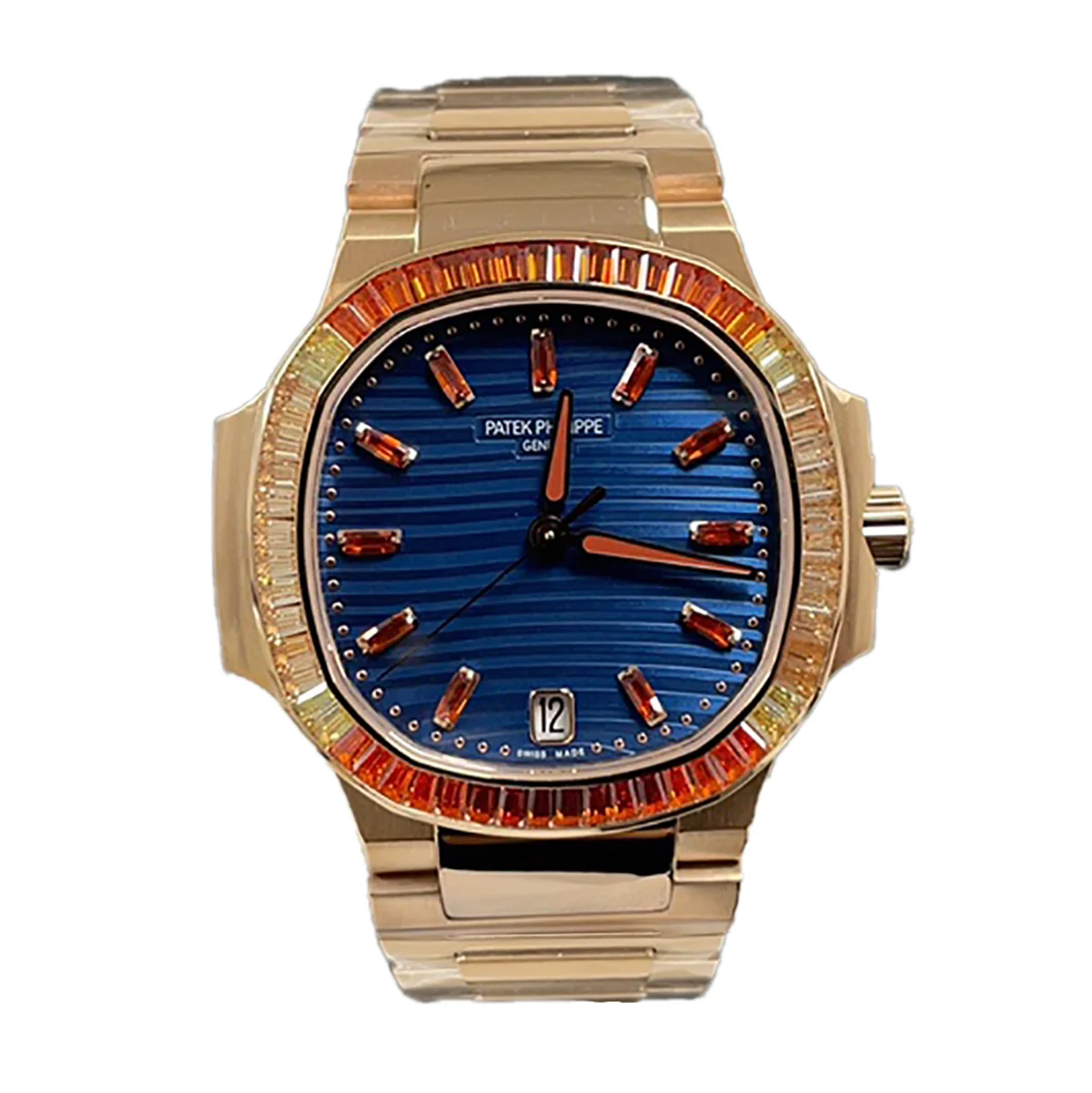 Nautilus 7118 Blue Dial with Diamond Markers in Rose Gold