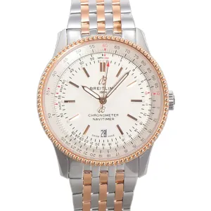 Navitimer Automatic 41 White Dial in Steel/Rose Gold on Bracelet