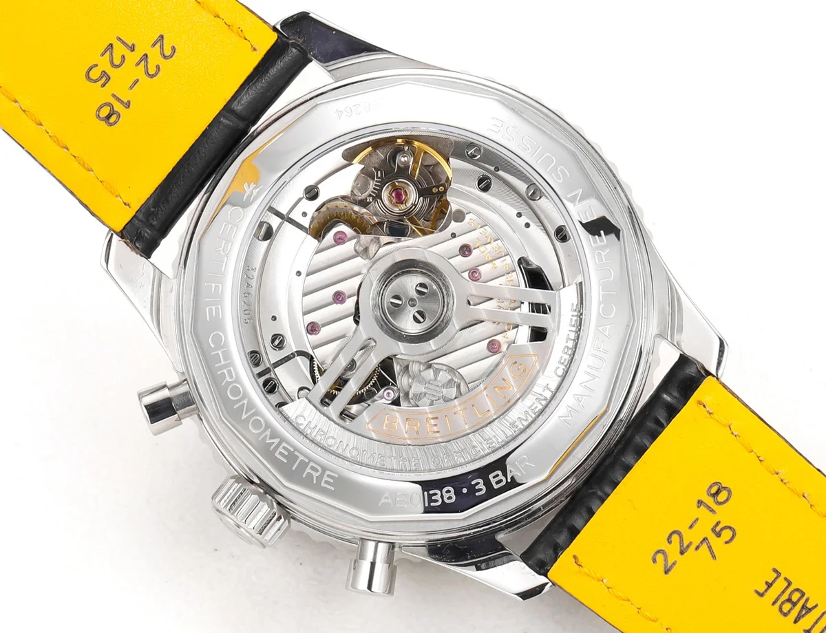 Navitimer B01 Chronograph 43 Blue Dial in Steel on Leather Strap Ref. AB0138241C1P1