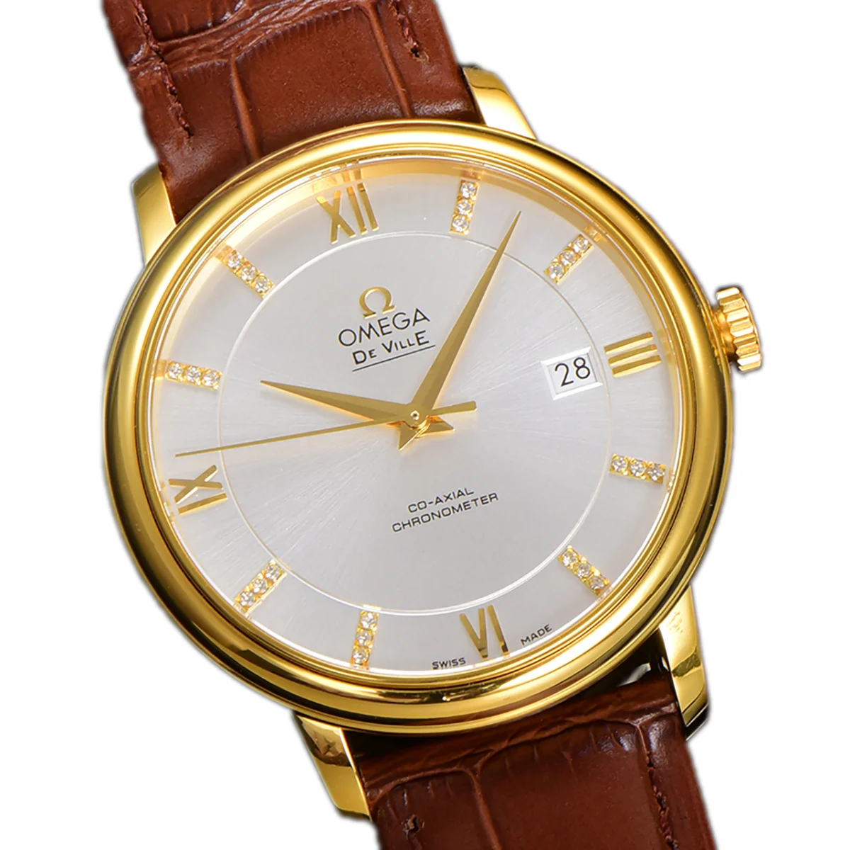 Omega De Ville Prestige Co‑Axial Master Chronometer 40mm Silver Dial in Yellow Gold