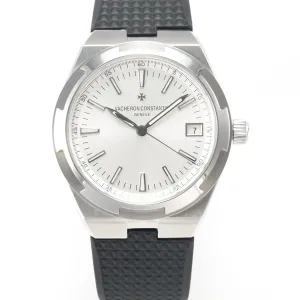 Overseas 4500V SS MKSF 1:1 Best Edition White Dial on Black Rubber Strap A5100