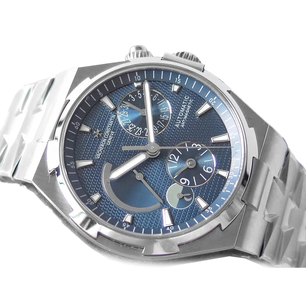 Overseas Dual Time Blue Dial in Steel